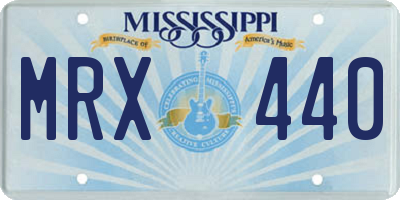 MS license plate MRX440