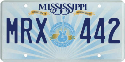 MS license plate MRX442