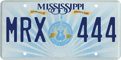 MS license plate MRX444