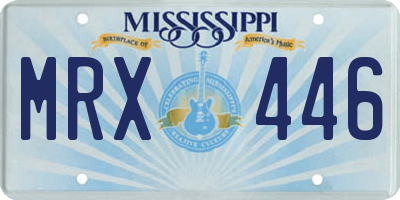 MS license plate MRX446