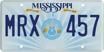 MS license plate MRX457