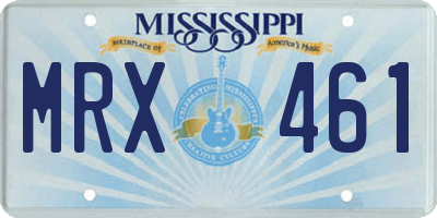 MS license plate MRX461