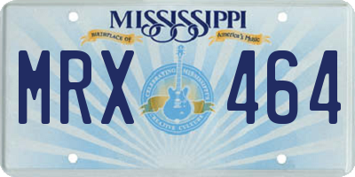 MS license plate MRX464