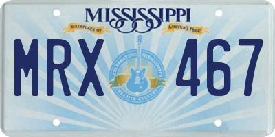 MS license plate MRX467