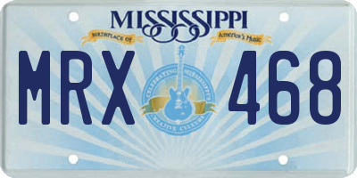 MS license plate MRX468
