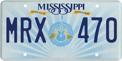 MS license plate MRX470