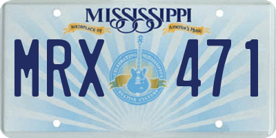 MS license plate MRX471