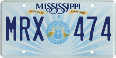 MS license plate MRX474