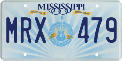 MS license plate MRX479