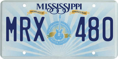 MS license plate MRX480
