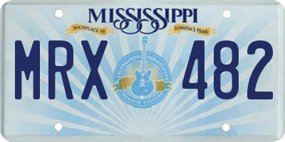 MS license plate MRX482