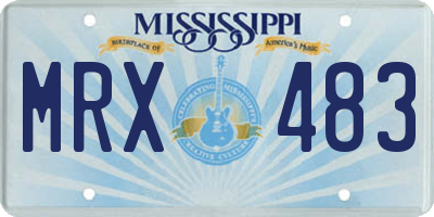 MS license plate MRX483
