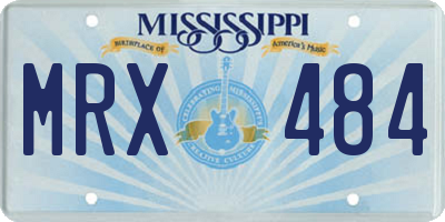 MS license plate MRX484