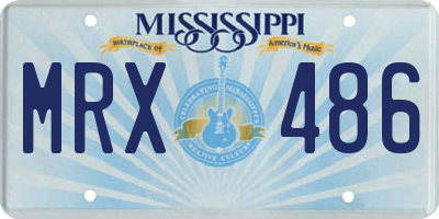 MS license plate MRX486