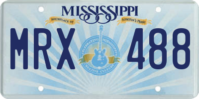 MS license plate MRX488