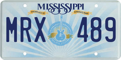 MS license plate MRX489