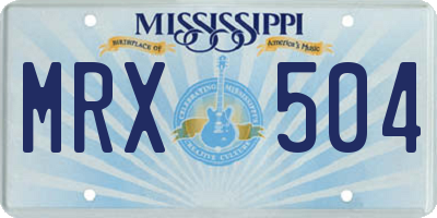 MS license plate MRX504