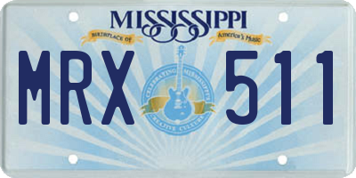 MS license plate MRX511