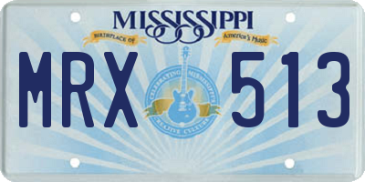 MS license plate MRX513