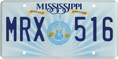 MS license plate MRX516