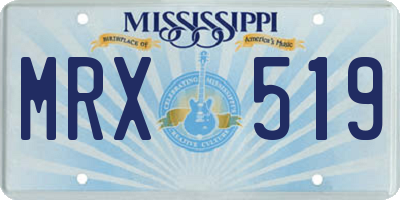 MS license plate MRX519