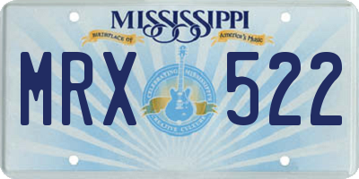 MS license plate MRX522