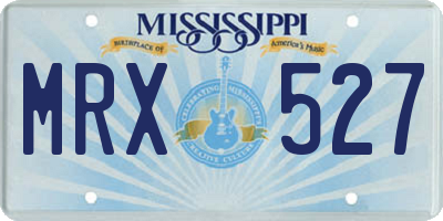 MS license plate MRX527