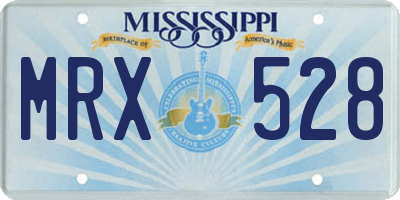 MS license plate MRX528