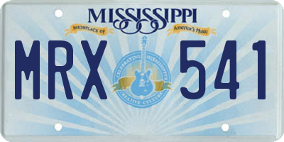 MS license plate MRX541