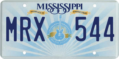 MS license plate MRX544