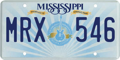 MS license plate MRX546