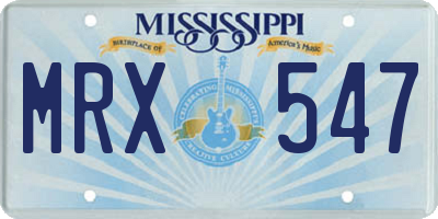 MS license plate MRX547