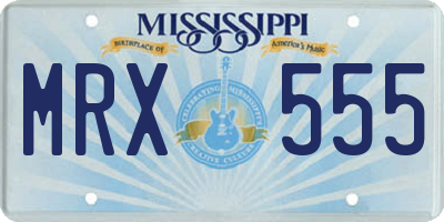 MS license plate MRX555