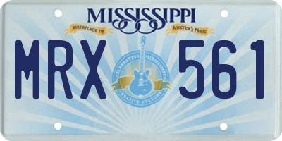 MS license plate MRX561