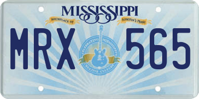 MS license plate MRX565