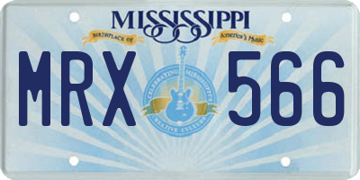 MS license plate MRX566