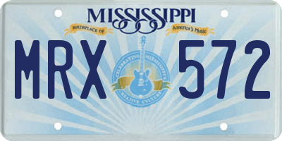 MS license plate MRX572