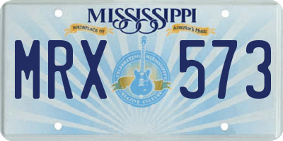 MS license plate MRX573