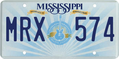 MS license plate MRX574