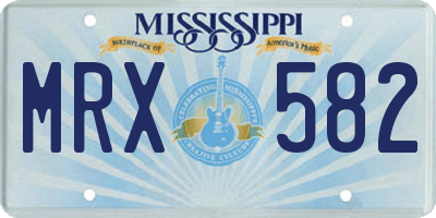 MS license plate MRX582