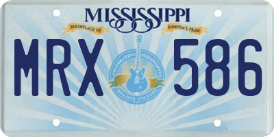 MS license plate MRX586