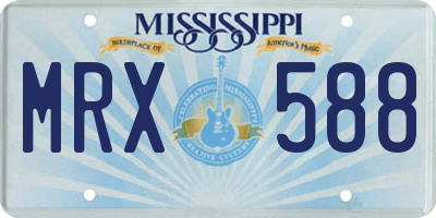 MS license plate MRX588