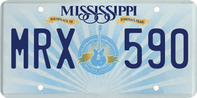 MS license plate MRX590