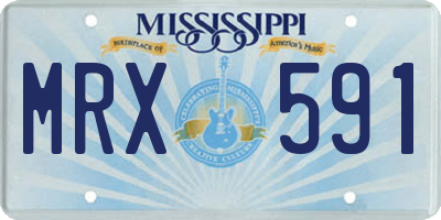 MS license plate MRX591