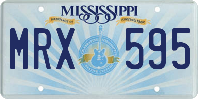 MS license plate MRX595