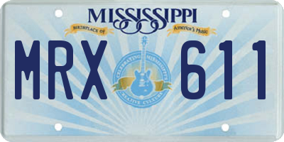 MS license plate MRX611