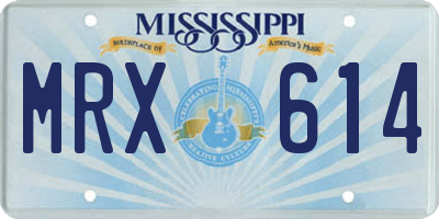 MS license plate MRX614