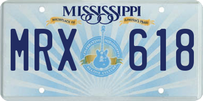 MS license plate MRX618