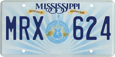 MS license plate MRX624