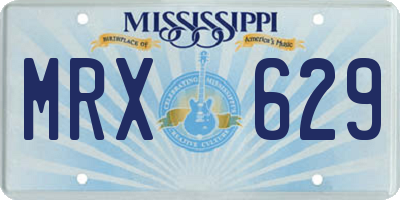 MS license plate MRX629
